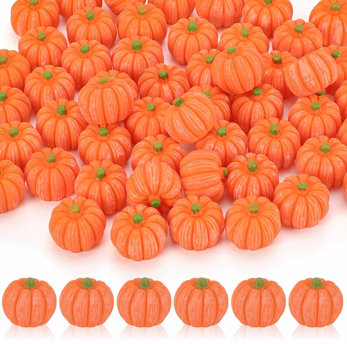 Mini Artificial Pumpkins 50 PCS, Fake Pumpkin Ornaments For Vase Filler DIY Crafts Fall Halloween Party Table Decor
