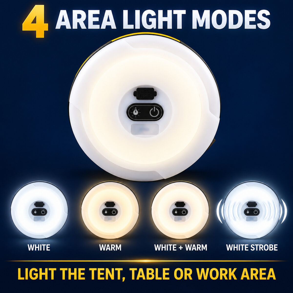 Rechargeable Magnetic Type C LED Camping Lantern D88 1 For Tent Emergency Light Portable Outdoor