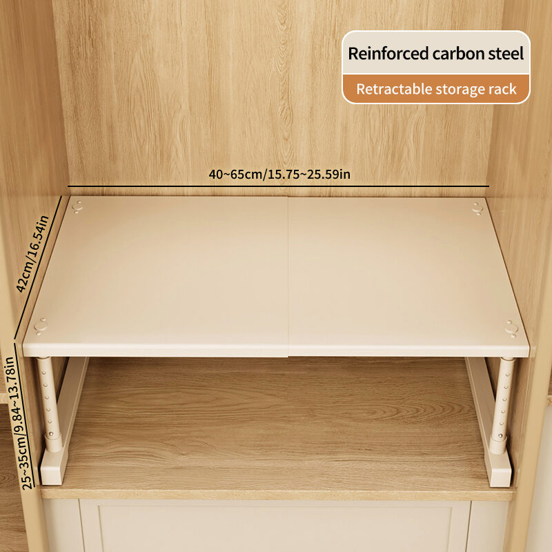 Expandable Cabinet Shelf Organizer Divider, Adjustable Closet Wardrobe Storage Rack, Kitchen Cupboard Partition, Shoe Cabinet Shelf, Home Organization