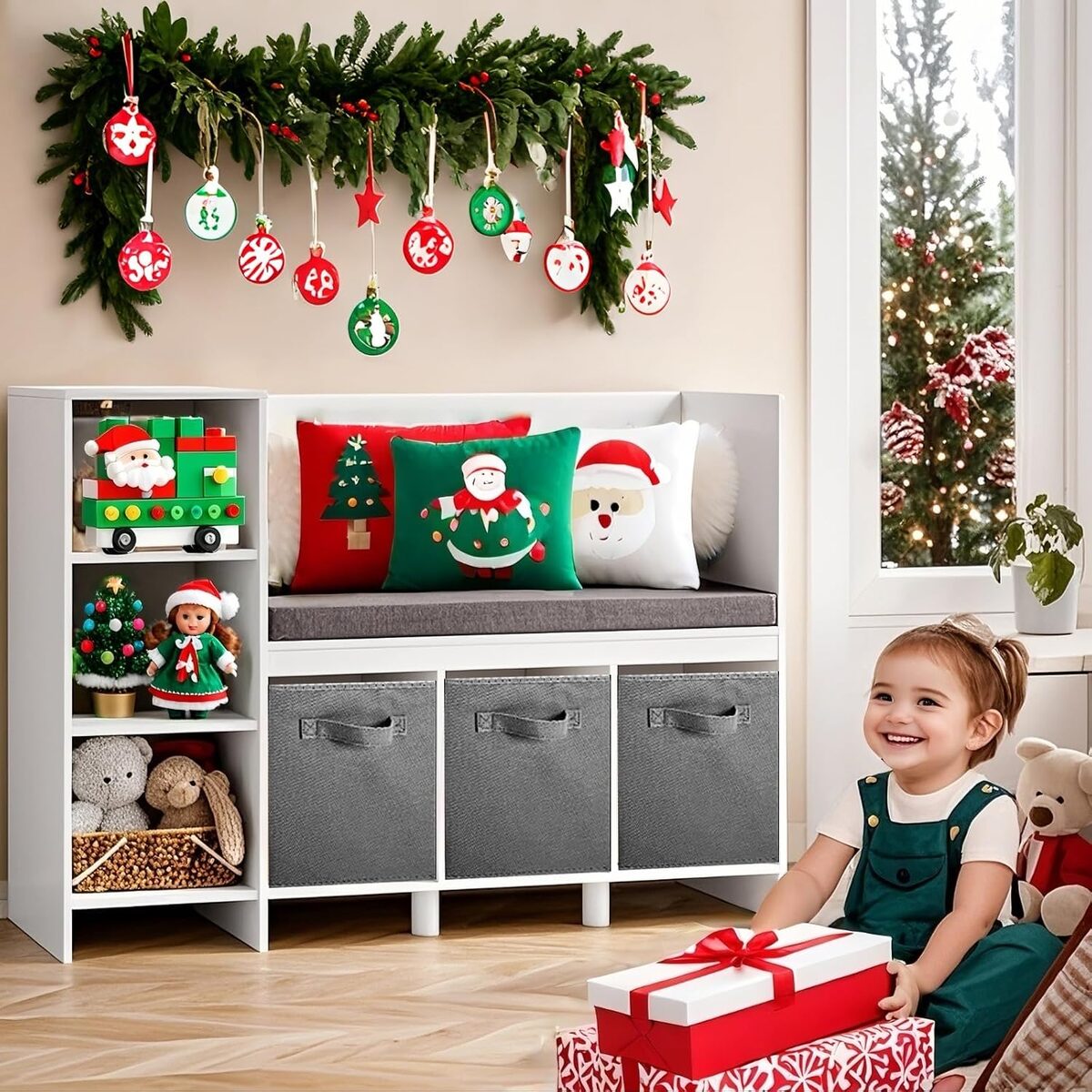 Grey Fabric Storage Bins 2 Units, Foldable Storage Cubes With Drawer For Closet, Clothes, Toys And Home Organization